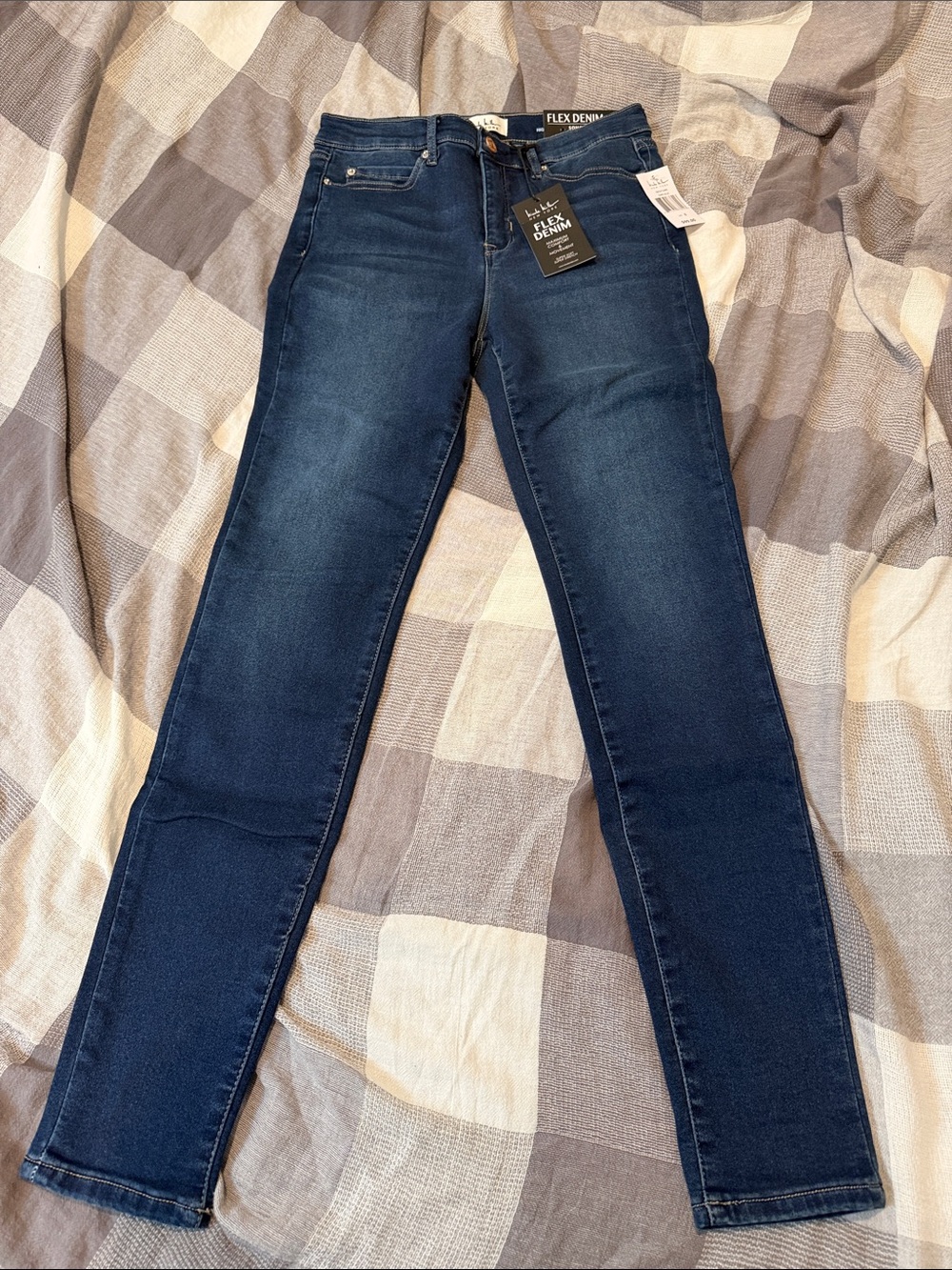 NWT Nicole Miller SoHo Flex Denim High Rise Skinny Jeans Dark Blue 8